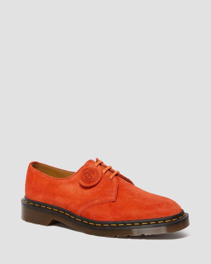 Dr. Martens 1461 Made In England Suede Snøresko Herre Rød [8627FTSIV]